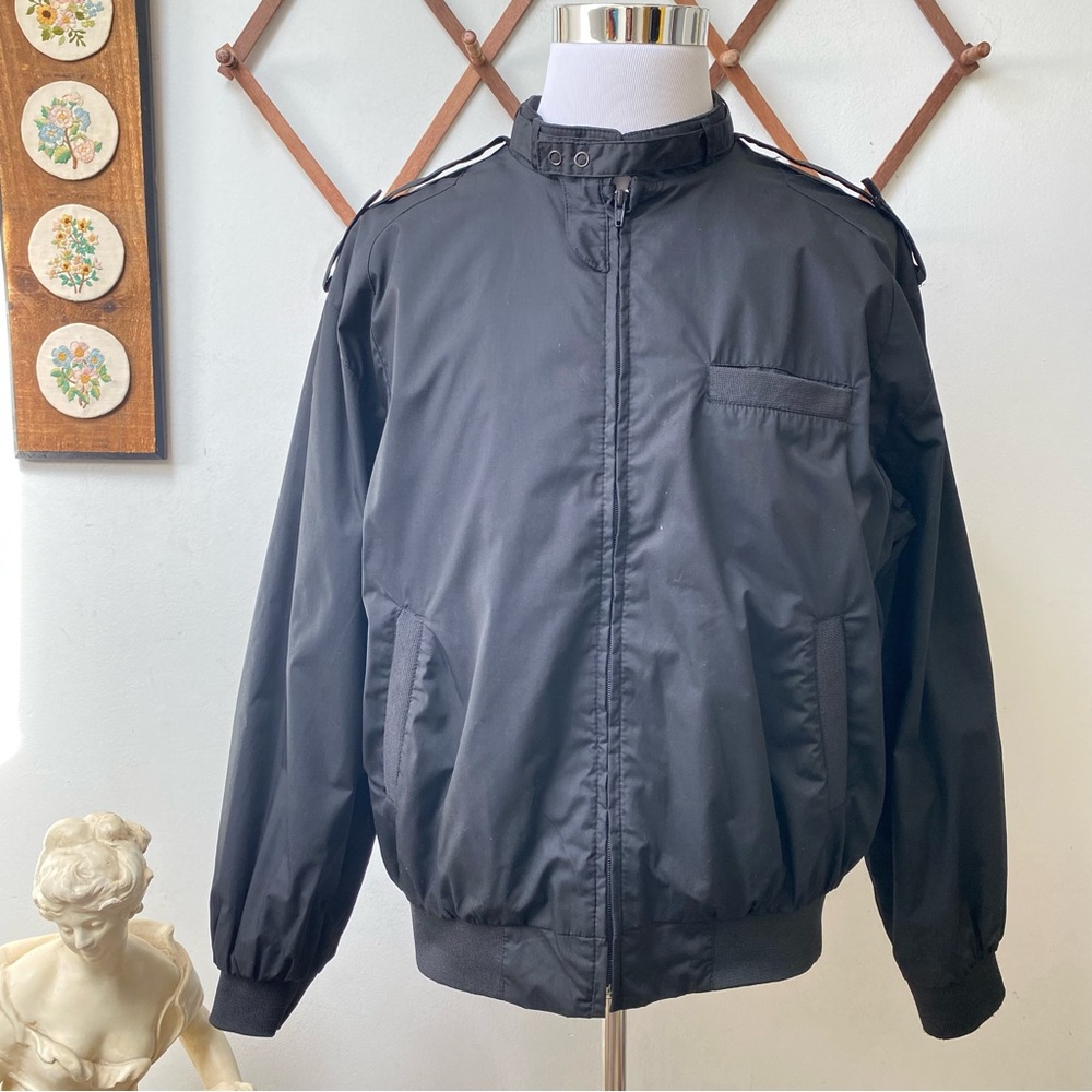 Vintage Cafe Black Racer Bomber Lightweight Men’s Jacket Large